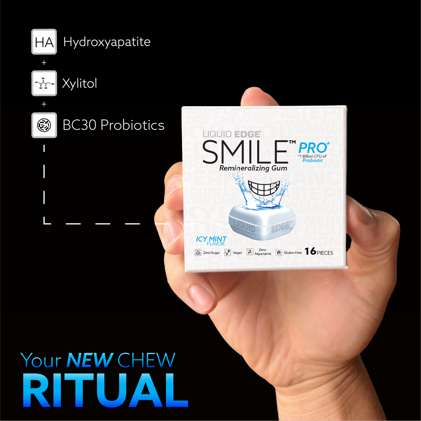 Liquid EDGE® SMILE™ PRO – Remineralizing Gum with Probiotics