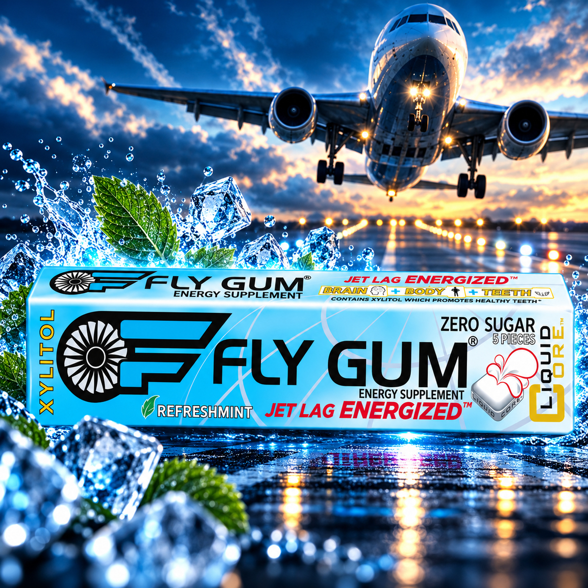 FLY GUM® - Jet Lag Energized