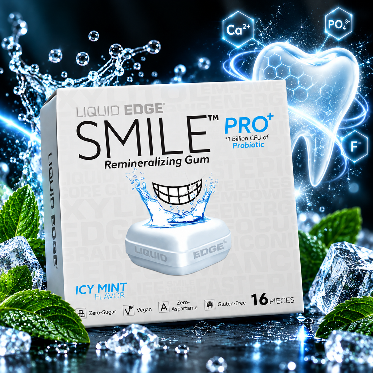 Liquid EDGE® SMILE™ PRO – Remineralizing Gum with Probiotics