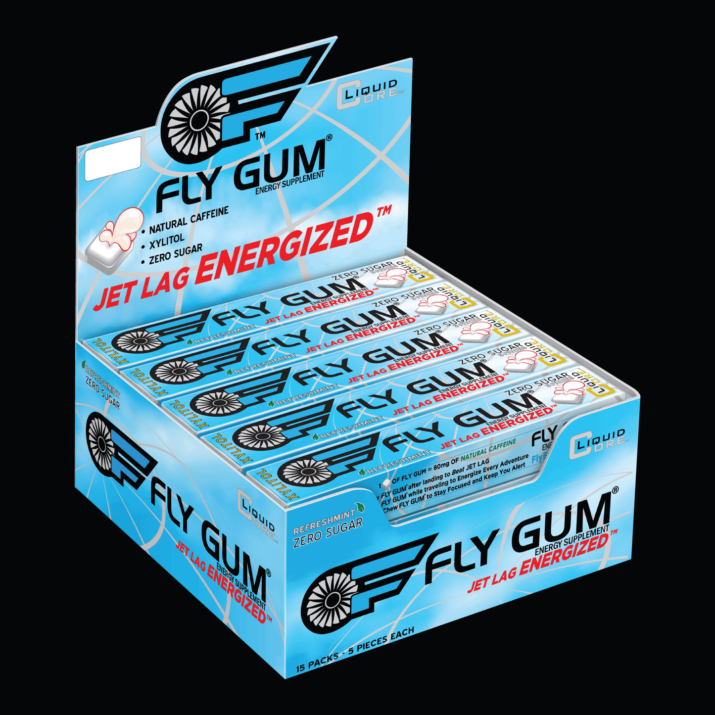 FLY GUM® - Jet Lag Energized